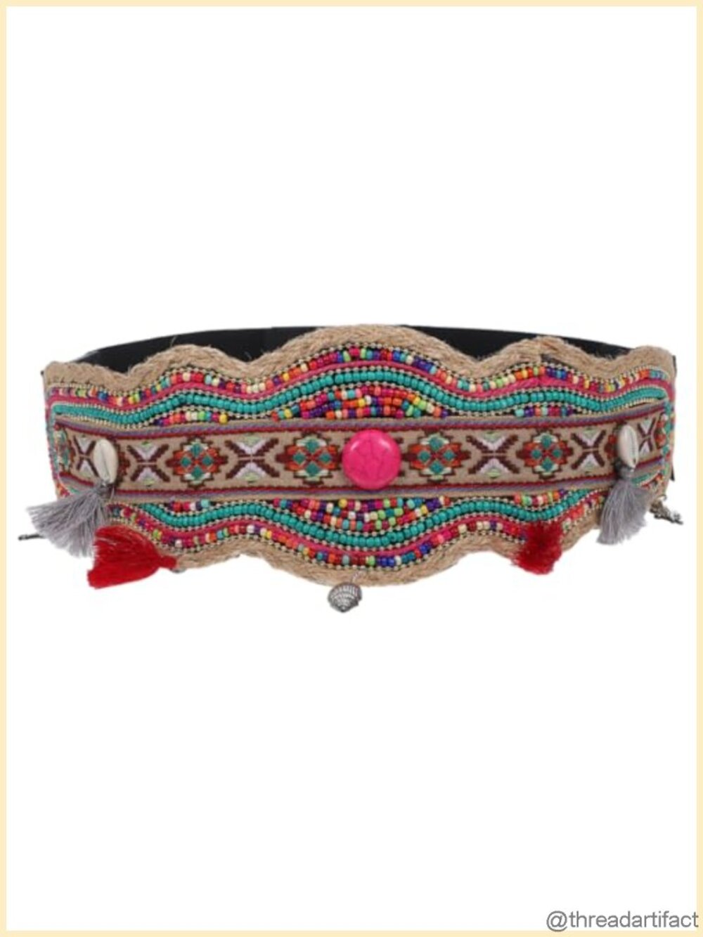 Wide Beaded Waist Belt Ethnic Elastic Corset Belt Women Dress